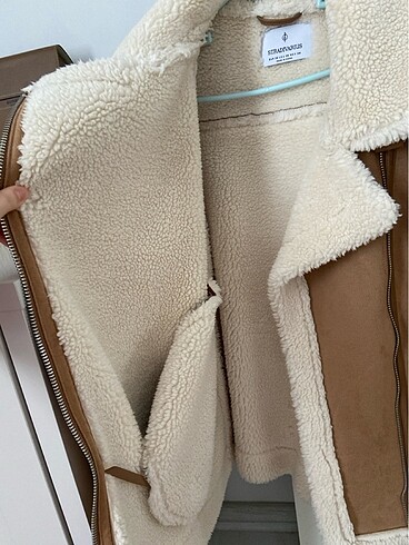 xs Beden camel Renk Biker mont uzun Stradivarius