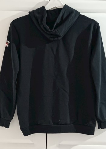 Siyah Kapüşonlu Uzun Kollu Sweatshirt - Görsel 2