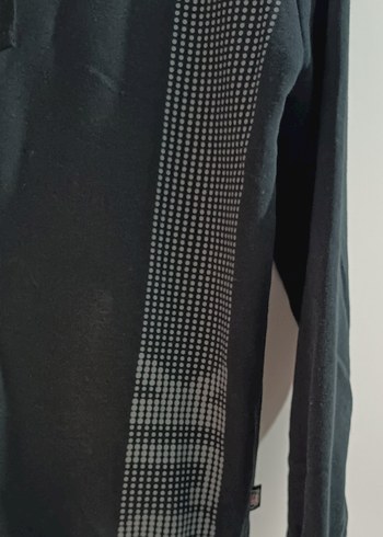 Siyah Kapüşonlu Uzun Kollu Sweatshirt - Görsel 5