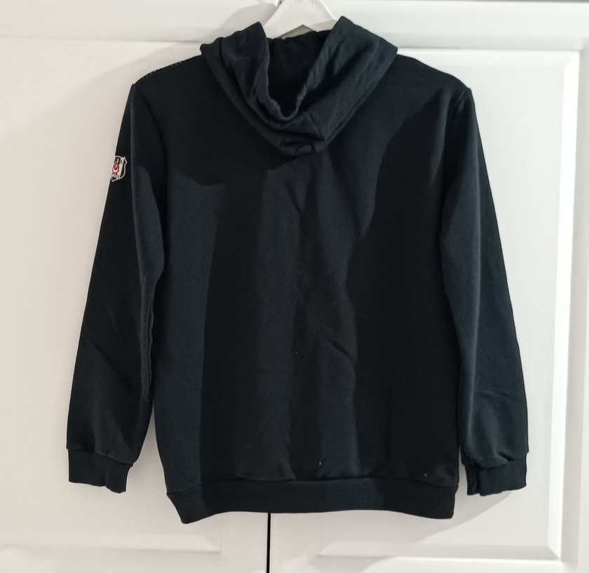 Siyah Kapüşonlu Uzun Kollu Sweatshirt - Görsel 2