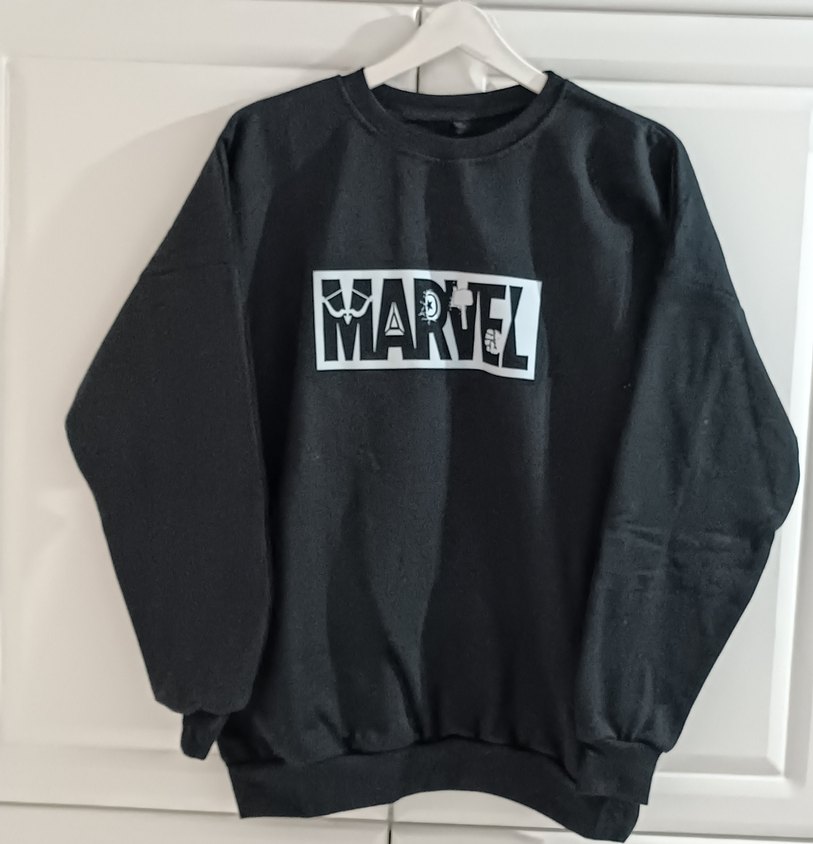 Siyah Marvel Baskılı  Sweatshirt - Görsel 3