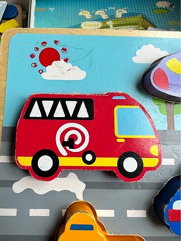 Beden Melissa&Dough ahşap tombul araclar puzzle