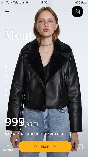 Stradivarius biker ceket