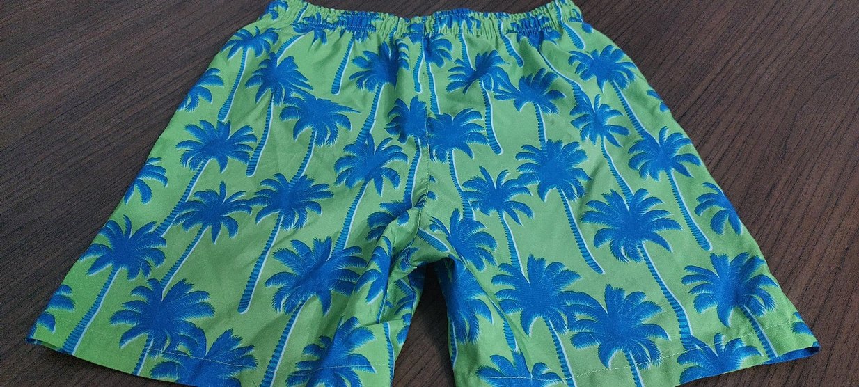 Yeşil Palmiye Desenli Erkek Çocuk Deniz Şortu - Görsel 2