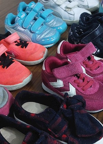 Renkli Kız Çocuk Spor Ayakkabıları Velcro - Görsel 8