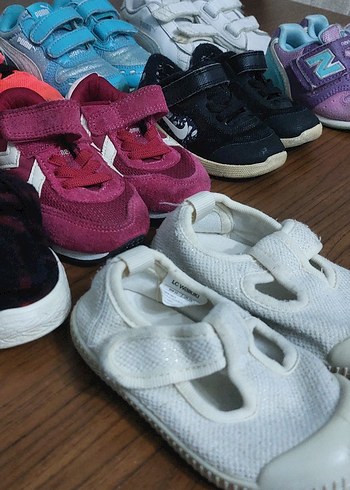 Renkli Kız Çocuk Spor Ayakkabıları Velcro - Görsel 5