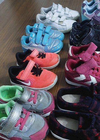 Renkli Kız Çocuk Spor Ayakkabıları Velcro - Görsel 7