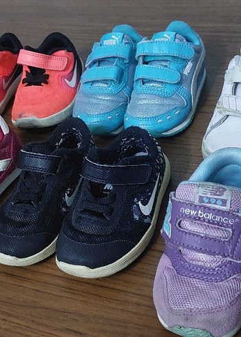 Renkli Kız Çocuk Spor Ayakkabıları Velcro - Görsel 2