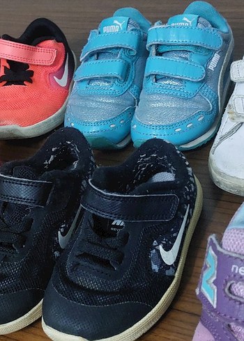 Renkli Kız Çocuk Spor Ayakkabıları Velcro - Görsel 3