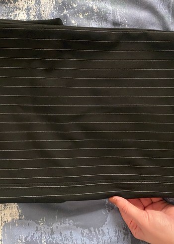 Siyah çizgili Berska 36 beden geniş paça - Görsel 2