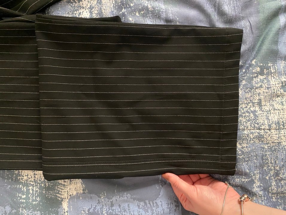 Siyah çizgili Berska 36 beden geniş paça - Görsel 2