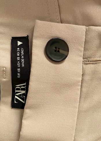 Bej Kadın Zara Geniş Paça Xs kumaş pantolon - Görsel 3