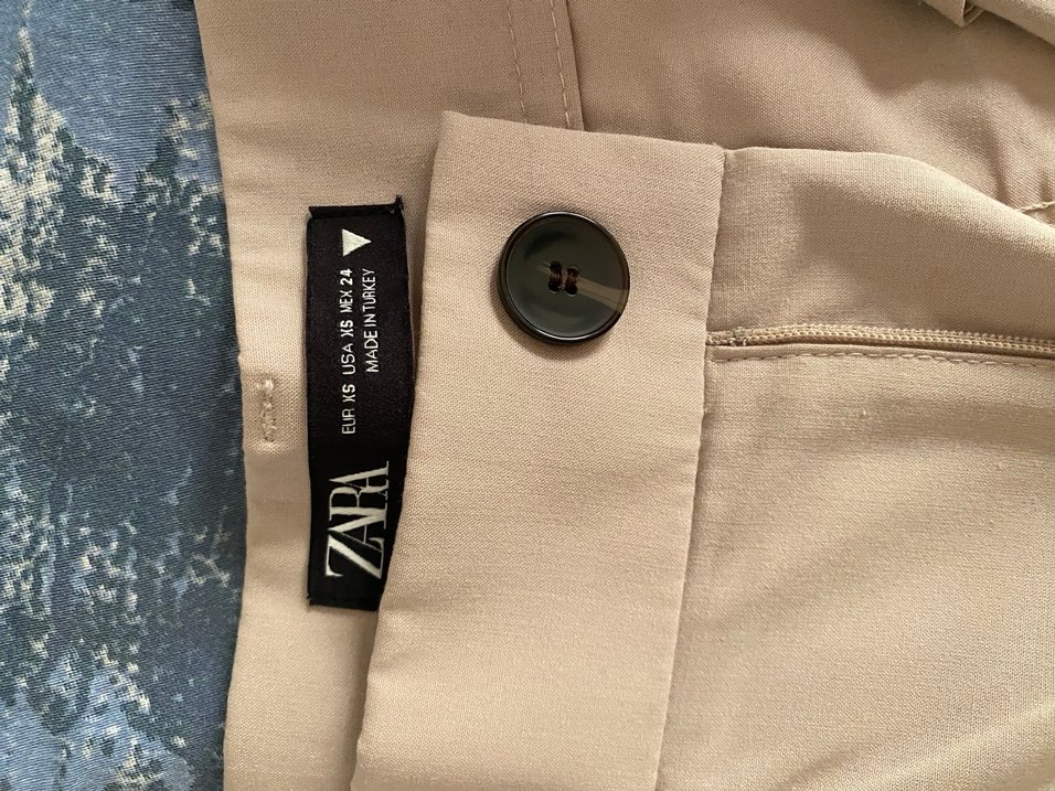Bej Kadın Zara Geniş Paça Xs kumaş pantolon - Görsel 3