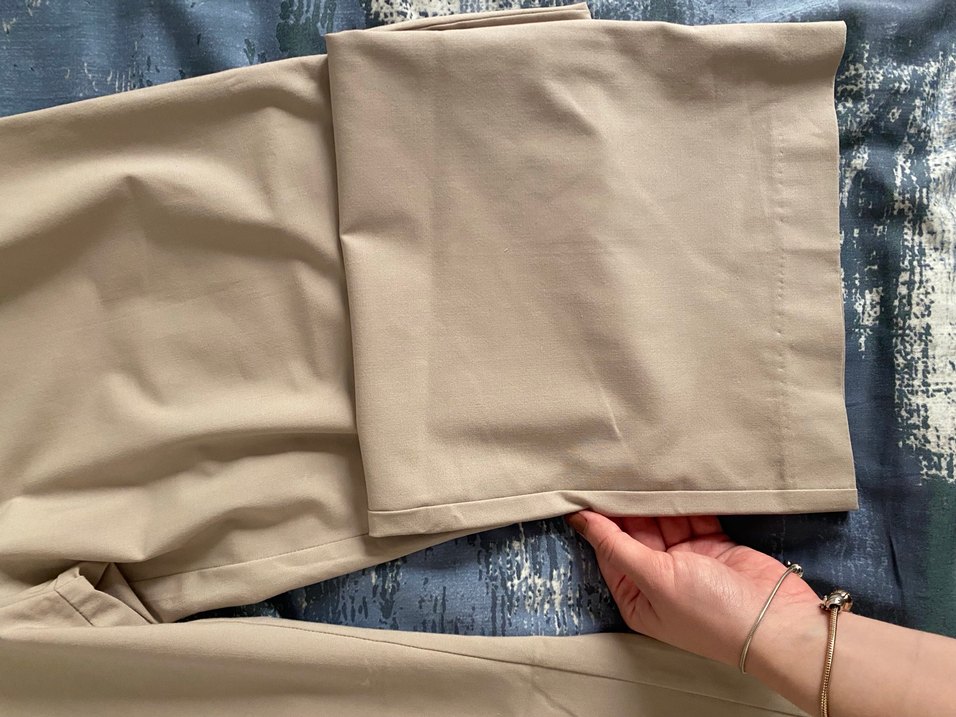 Bej Kadın Zara Geniş Paça Xs kumaş pantolon - Görsel 4