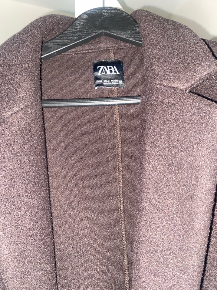 Zara Koyu Kahverengi Uzun Kaban - Görsel 3