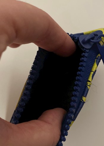 Lacivert-sarı Baskılı Deri Fermuarlı Pull and Bear Kadın Cüzdanı - Görsel 3