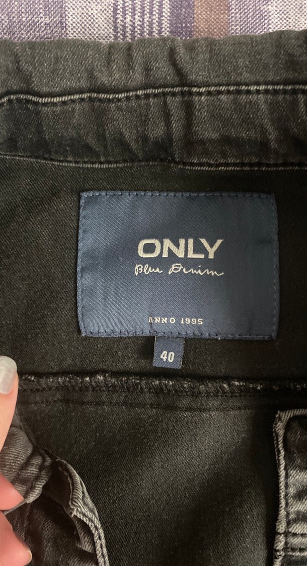 Düğmeli Only 40 beden Siyah Kadın Kot Ceket - Görsel 3