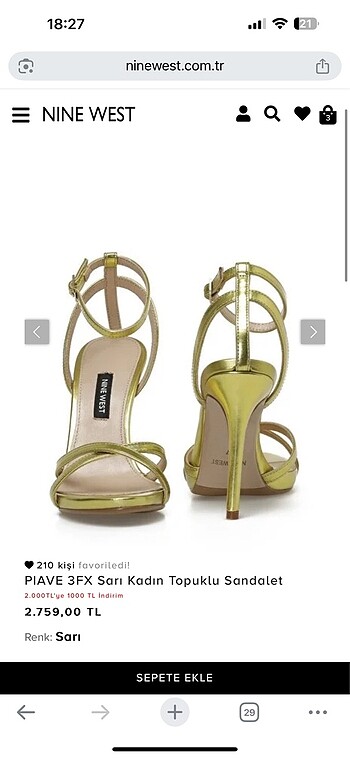 37 Beden yeşil Renk Nine West etiketli