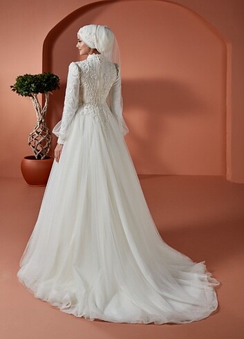 Tesettür sade helen gelinlik - Görsel 7