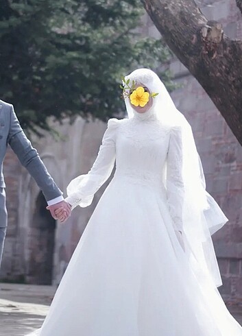 Tesettür sade helen gelinlik - Görsel 9