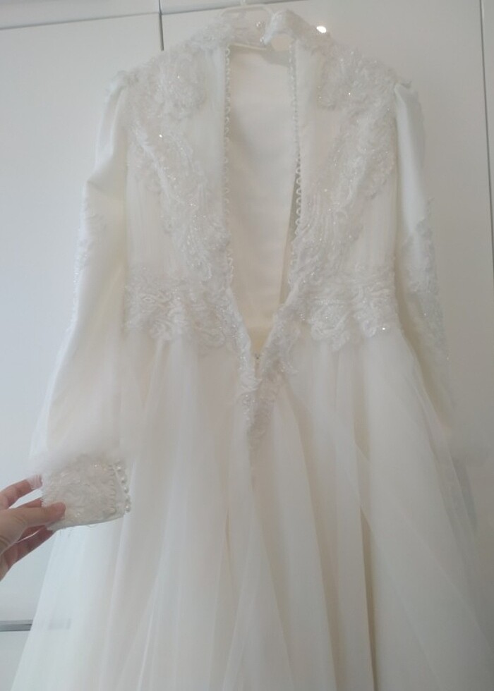 Tesettür sade helen gelinlik - Görsel 3