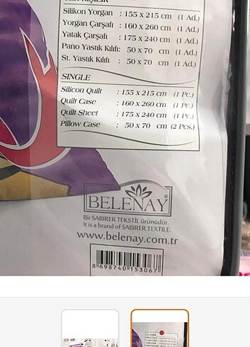 Beden Sindirella tek kişilik uyku seti