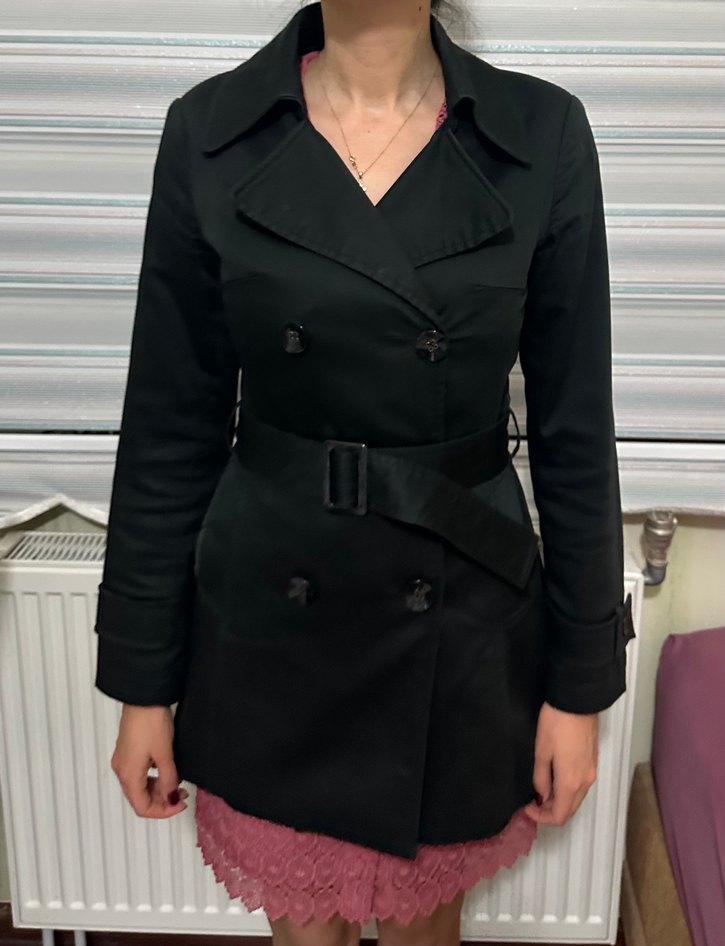 Siyah Kadın Trençkot - Görsel 2