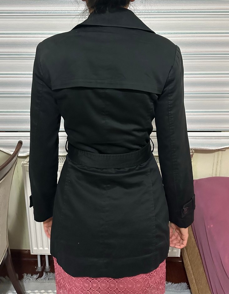 Siyah Kadın Trençkot - Görsel 4