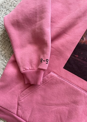 s Beden pembe Renk VAKKO Pembe Kapüşonlu Baskılı Kadın Sweatshirt