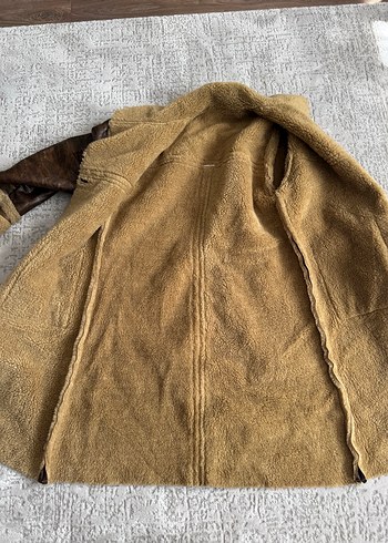 American Vintage Kahverengi vintage içi Kürklü Deri Kadın Ceket