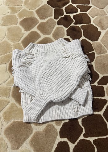 Bohem Tarz Kısa Örgü Kazak - Görsel 2