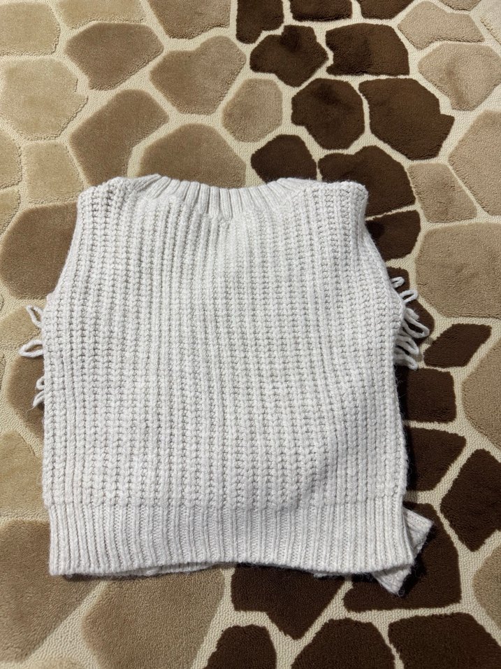 Bohem Tarz Kısa Örgü Kazak - Görsel 3