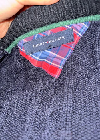 Orj Tommy Hilfiger yün Notch Yaka hırka - Görsel 4