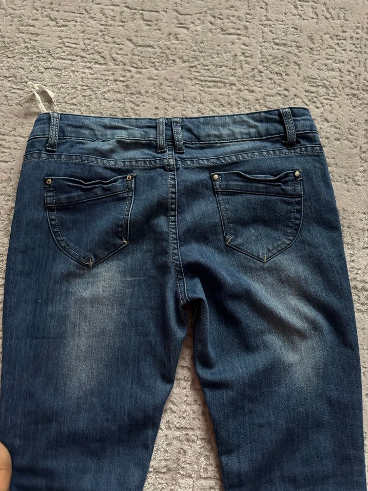 Y2K düşük bel Kadın Kot Pantolon - Görsel 5