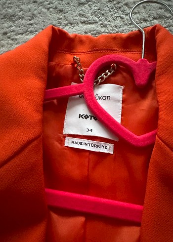 Kırmızı Kadın Düğmeli Blazer Ceket - Görsel 2