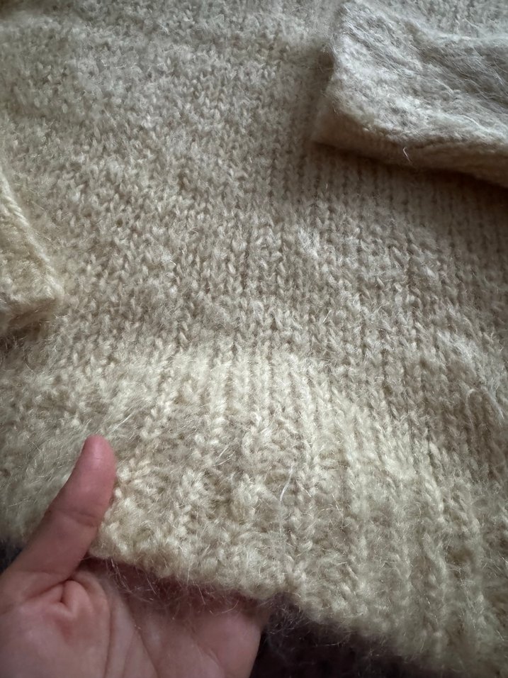 Bej Kadın yün Kazak, Bisiklet Yaka, Rahat Kesim - Görsel 2