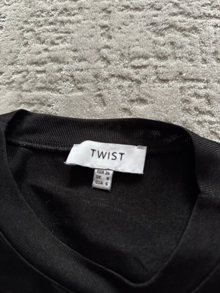 Düğmeli, asimetrik Beyaz pamuk Kadın Gömlek - Görsel 2