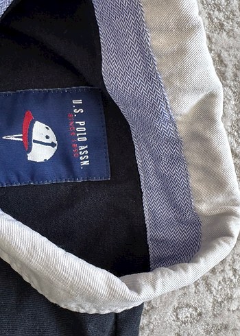 U.S Polo Assn. Vintage Düğmeli Uzun Kollu Denim Polo Tişört