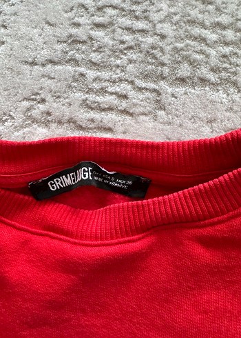 Zara Kırmızı Oversize Michigan Baskılı Sweatshirt