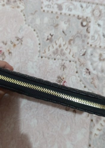 Diğer Siyah Deri Yılan Desenli Fermuarlı Kadın Cüzdan