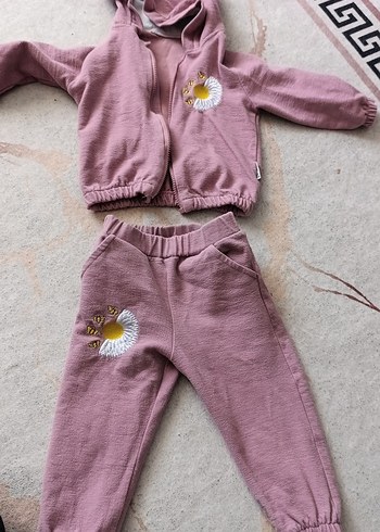 Fermuarlı Pembe Bebek Kız Takımı