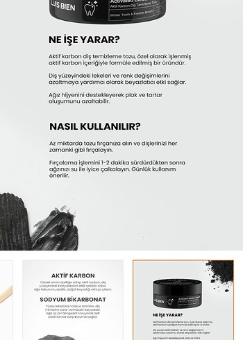 Luis Bien Aktif Karbon Diş Tozu - Görsel 3