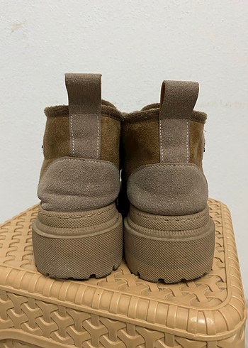 Kürklü Süet Kadın Bot Kahverengi - Görsel 4