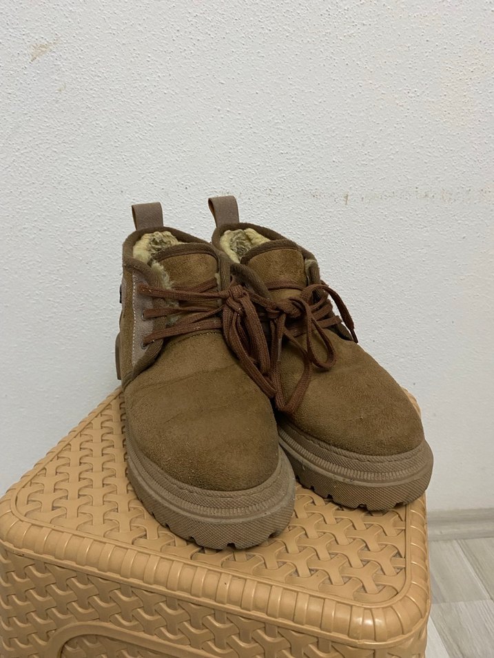 Kürklü Süet Kadın Bot Kahverengi - Görsel 3