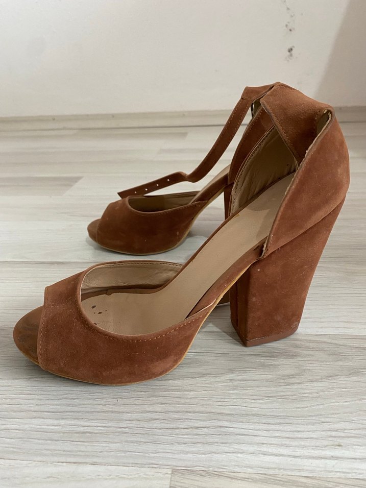 Tarçın Süet Kadın Topuklu Ayakkabı - Görsel 3