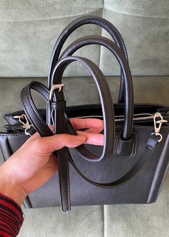 Kadın Siyah Deri Fermuarlı İş Çantası - Görsel 7