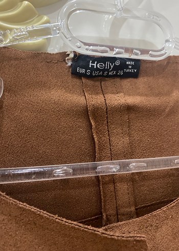 Düğmeli Kahverengi Süet Kadın trenç - Görsel 3