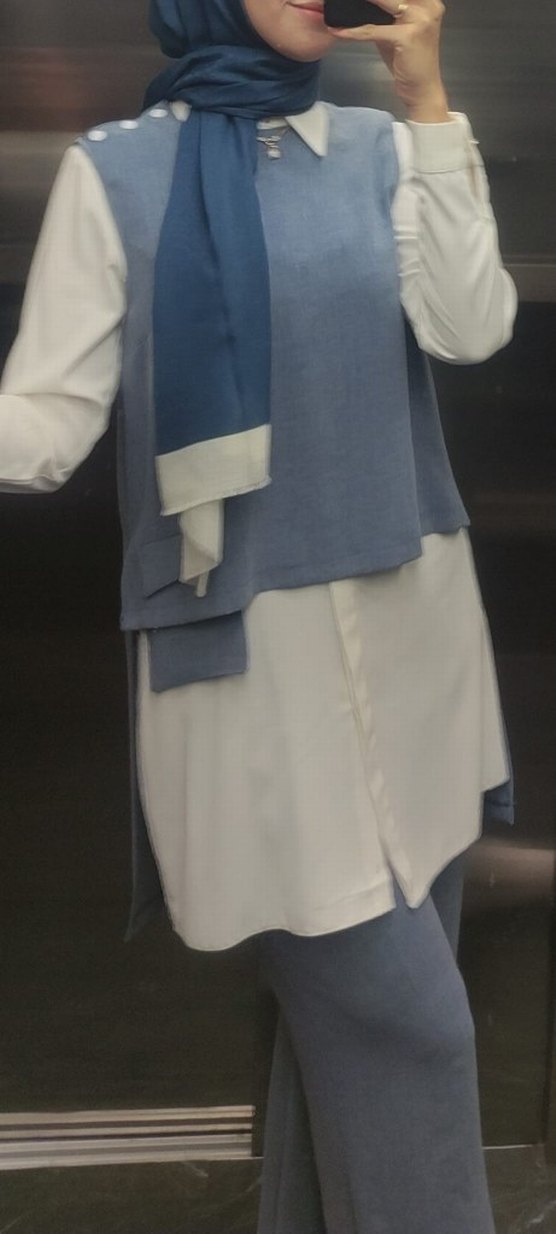 Düğmeli 3 lü  Kadın Takım Elbise - Görsel 2