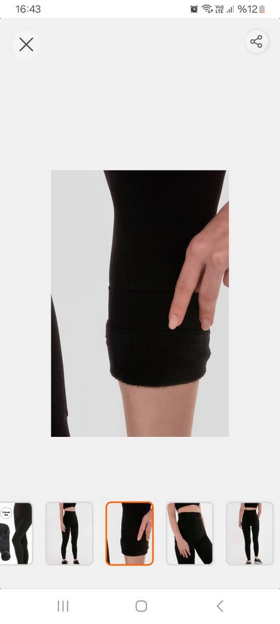 Siyah  Kadın Spor Tayt - Görsel 2