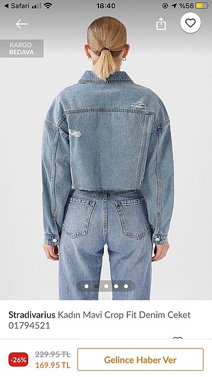 s Beden mavi Renk Crop denim ceket stradivarius